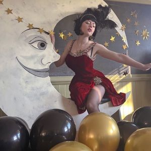 Vintage red velvet theater costume size small 1930s or 1920s